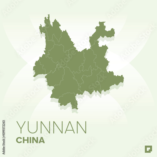 Yunnan vector map, Vector map of Yunnan, editable eps, AI files, Vector illustration of Yunnan vector map	