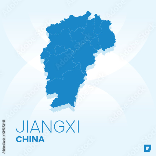 Jiangxi vector map, Vector map of Jiangxi, editable eps, AI files, Vector illustration of Jiangxi vector map	