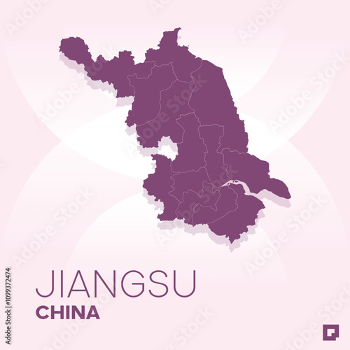 Jiangsu vector map, Vector map of Jiangsu, editable eps, AI files, Vector illustration of Jiangsu vector map	
