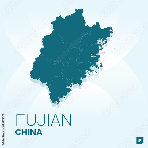 Fujian vector map, Vector map of Fujian, editable eps, AI files, Vector illustration of Fujian vector map	