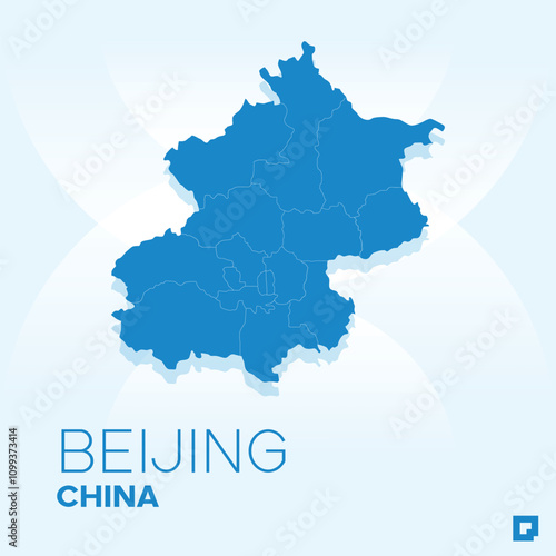 Beijing vector map, Vector map of Beijing, editable eps, AI files, Vector illustration of Beijing vector map	