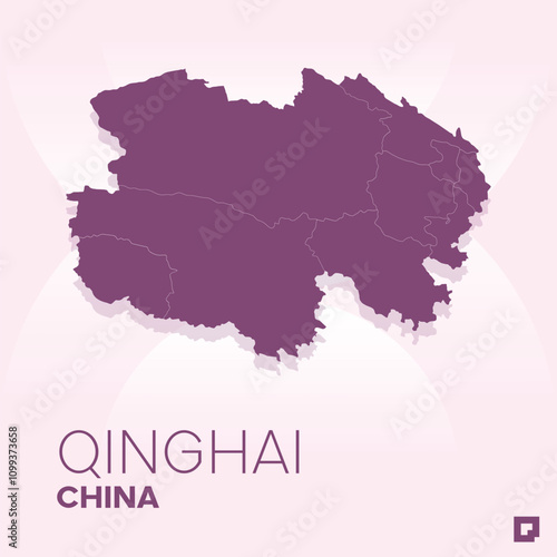 Qinghai vector map, Vector map of Qinghai, editable eps, AI files, Vector illustration of Qinghai vector map	
