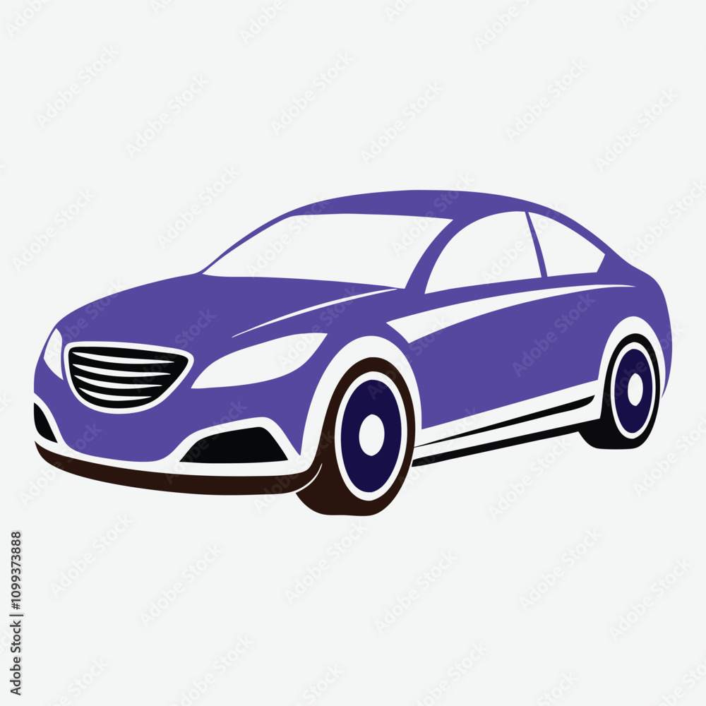 Naklejka premium a drawing of a purple color car 