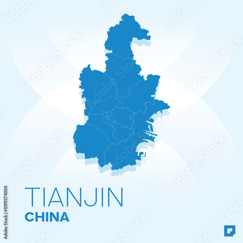 Tianjin vector map, Vector map of Tianjin, editable eps, AI files, Vector illustration of Tianjin vector map	