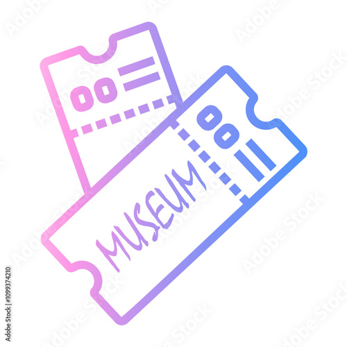 ticket Line Gradient Icon