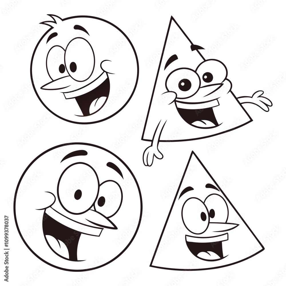 Obraz premium Colorful cartoon eyes expression set