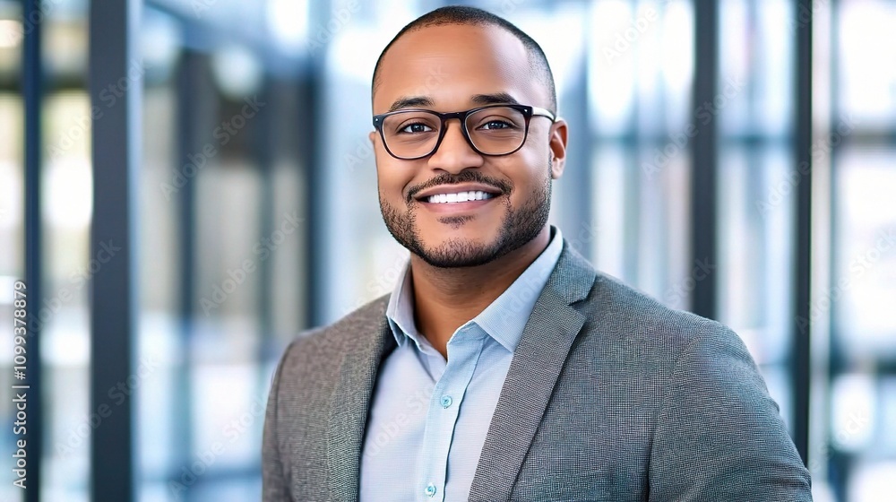 Fototapeta premium Professional Engineer Portrait in Modern Office Environment