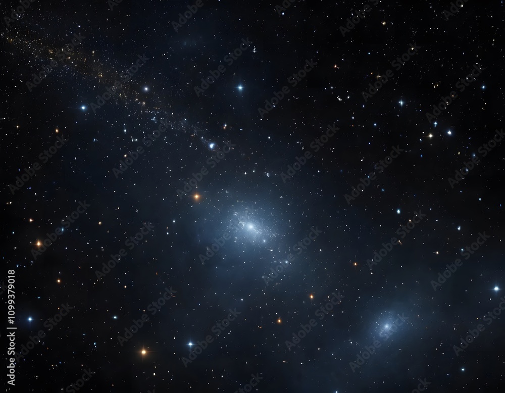 Fototapeta premium A dark background with array of star clusters in space.