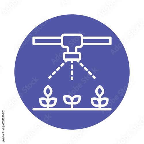 Sprinkler Vector Circle Outline Icon . Eps 10 file