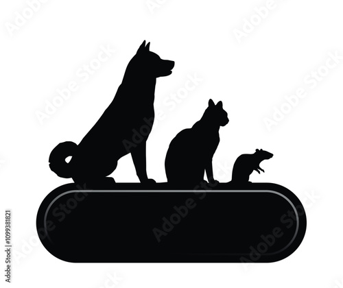 The pets shop symbol with dog, cat and rat.
