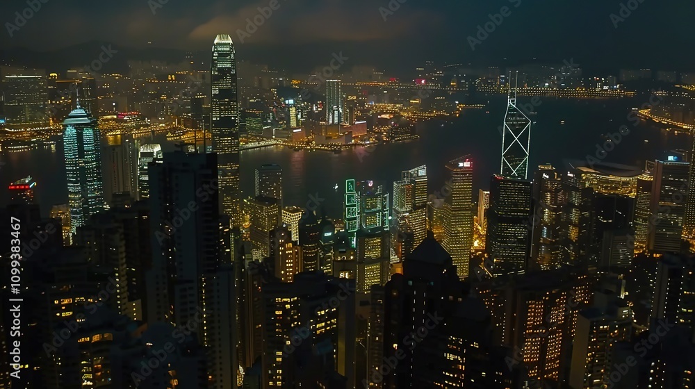 Fototapeta premium Thousands of lights city night view