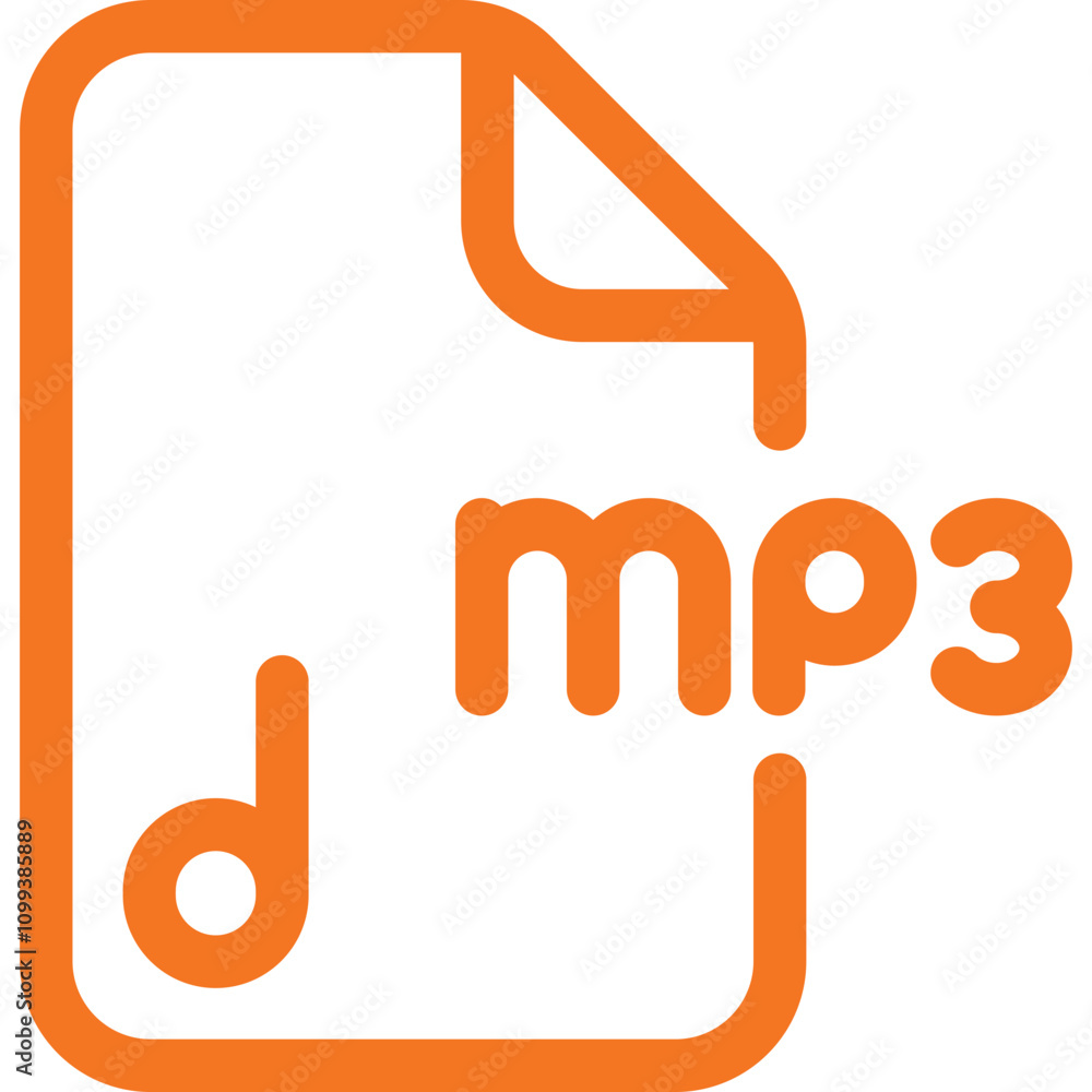 Music file icon representing an MP3 format with a distinctive design