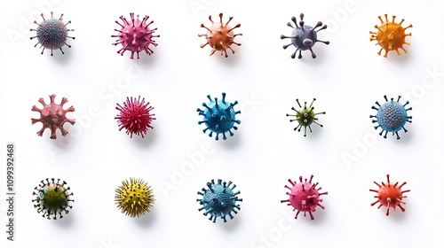 Pack of virus and logos and flat icons isolated on

 photo