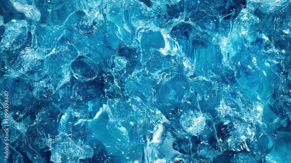 Obraz premium deep aqua blue water texture, gentle ripples, diving sports theme, seamless background, cool tones, refreshing atmosphere, soft reflections