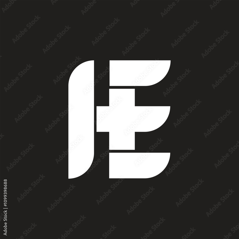 Obraz premium Abstract letter HE logo unique initial based icon logo vector monogram