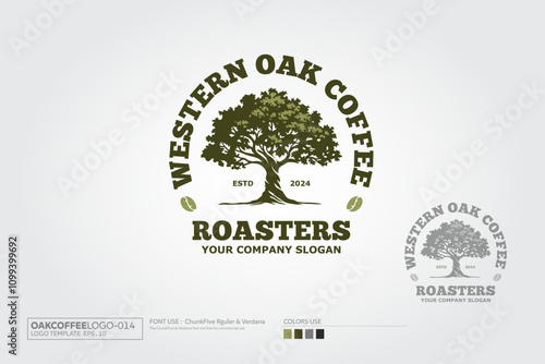 Western Oak Coffee Logo is highly suitable for coffee related businesses such as: coffee shop, brasserie, coffee roaster retailer, vending machine, e coffee shop, etc.