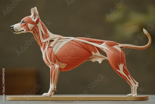 Dog Anatomy. Illustration of Obliquus Externus Abdomen Muscle in a Medical Context photo