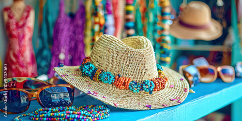 a hat in shop on ocean photo