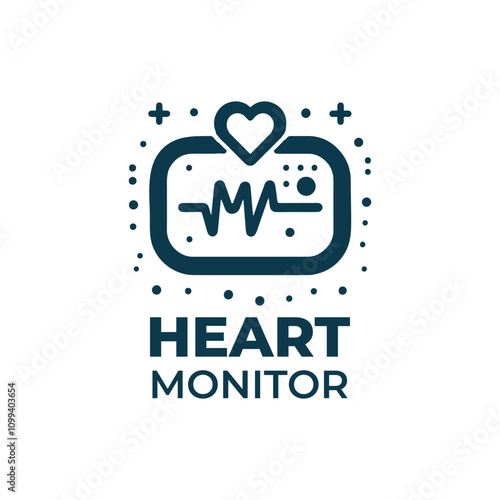 simple icon of a heart monitor