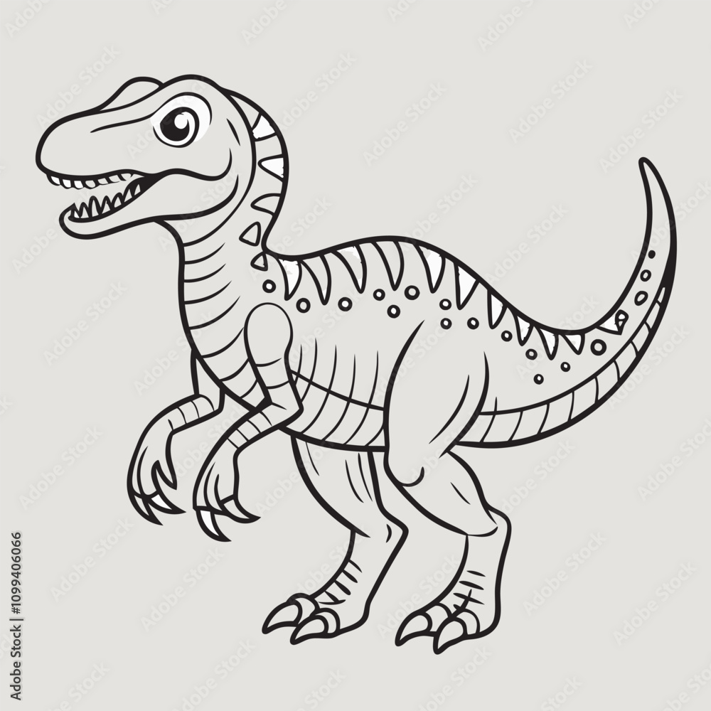 Obraz premium Dinosaur outline cartoon character