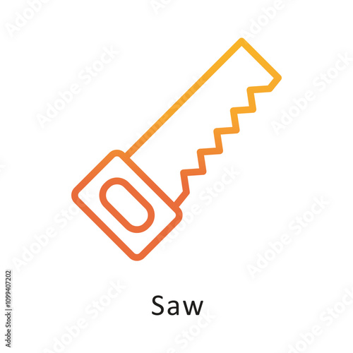 Saw Vector Gradient Circle Outline Icon . Eps 10 file