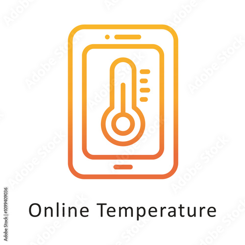 Online Temperature Vector Gradient Circle Outline Icon . Eps 10 file