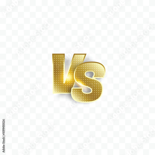 3d luxury golden vs or versus vector logo design text png transparent clipart sticker background