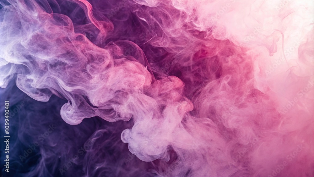 Fototapeta premium Abstract art piece featuring a swirling pattern of pink and purple smoke textures, artistic expression, swirling pattern, abstract art, pink and purple smoke, layered textures