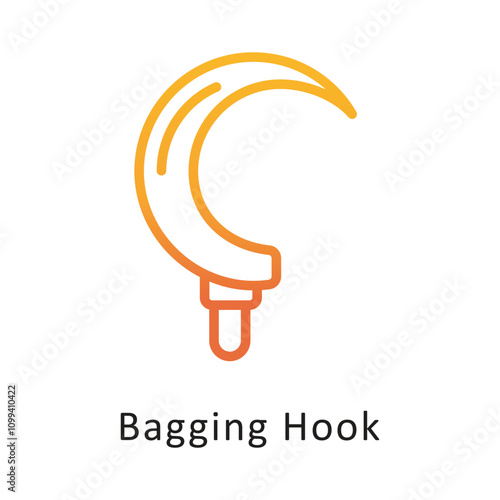 Bagging Hook Vector Gradient Circle Outline Icon. Eps 10 file