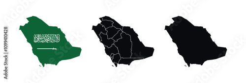 Saudi Arabia Map vector icon. Map of Saudi Arabia various styles.