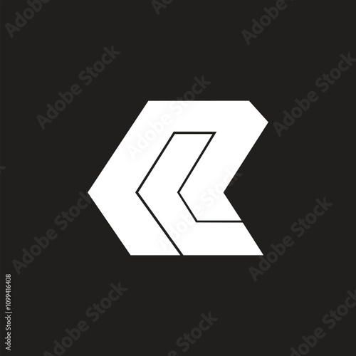 Creative unique modern NC logo design initial based icon and elegant style vector illustration.