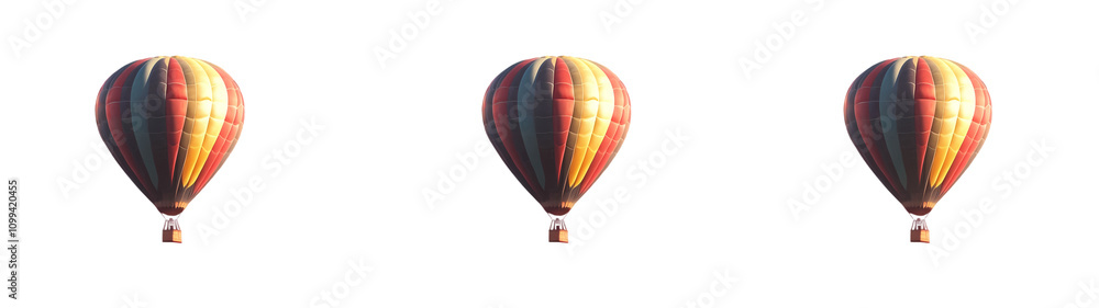 Naklejka premium Air travel balloons icons in different color variations set flat illustration