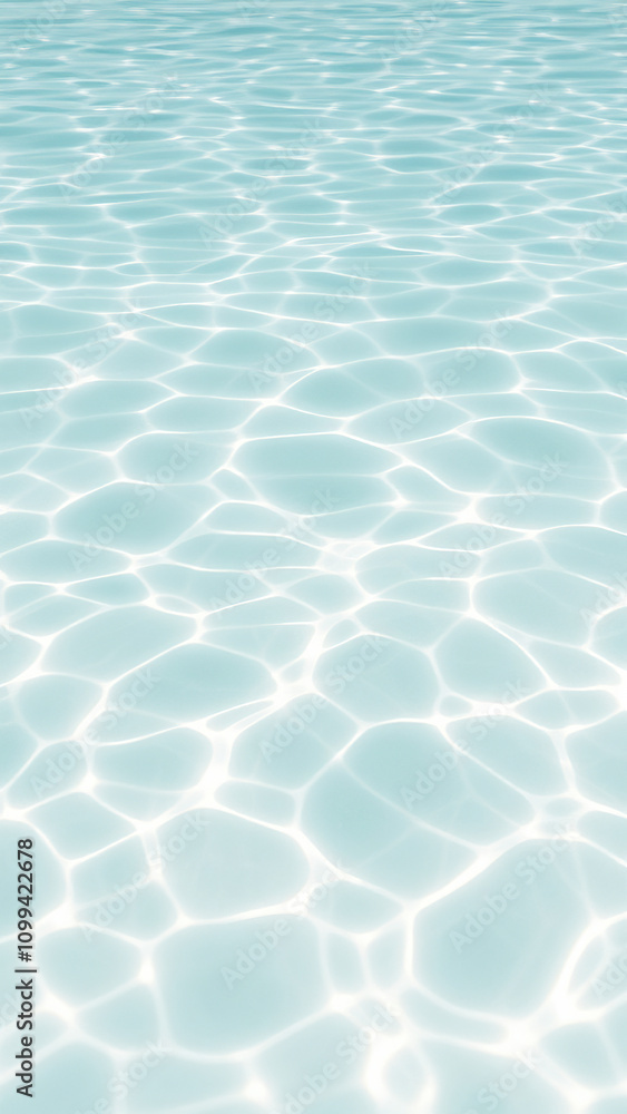 Obraz premium Delicate aquamarine watercolor stripes in a shallow sea , tropical seaweed, underwater vegetation