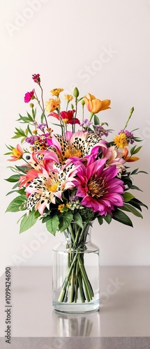 Wallpaper Mural Leopard print flowers in a floral arrangement, flower, bouquet, leopard print, colorful, garden Torontodigital.ca