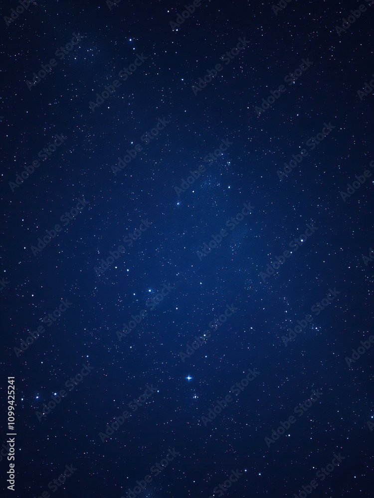 Fototapeta premium Dense cluster of stars forming a celestial map across a midnight blue sky, stars, sparkling, charting, night sky