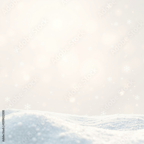 Wallpaper Mural Soft white background with scattered snowflakes, snowy scene, serene, winter wonderland, frosty Torontodigital.ca