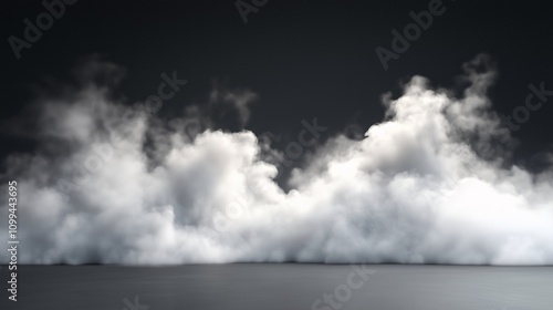 Wallpaper Mural Thick, textured clouds fog smoke floating over a dark backdrop, creating a moody atmospheric effect Torontodigital.ca