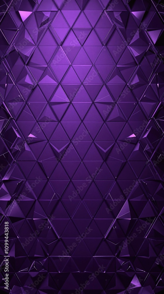 Obraz premium Purple geometric pattern with metallic accents and reflective surface, purple tone modern abstract art, abstract art, artistic style