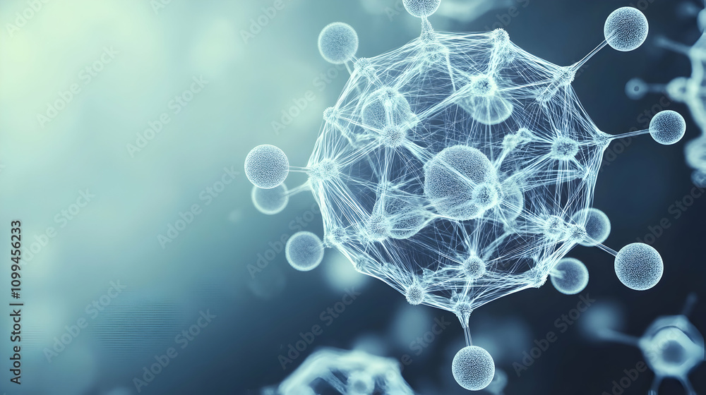Obraz premium Intricate Molecular Structure with Background Light and Scientific Abstract Concept for Research and Technology