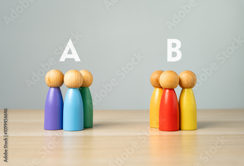 Konstfotografi Two groups of people A and B
