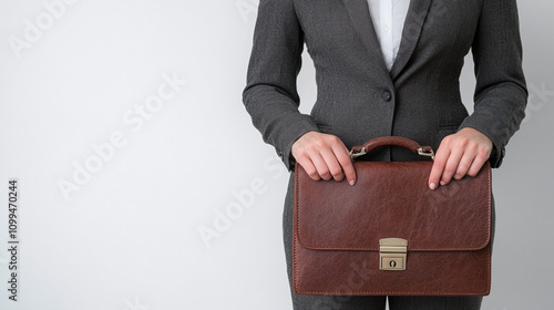 Business Woman with Briefcase - Professionalism and Success