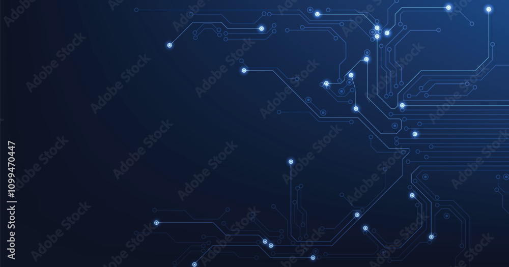 Fototapeta premium Abstract Circuit board background.Vector abstract technology illustration Circuit board on dark blue background.High-tech circuit board connection system concept. 