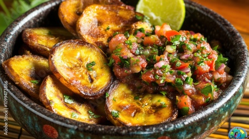 Crispy Chips with Fresh Salsa in Natural Light photo