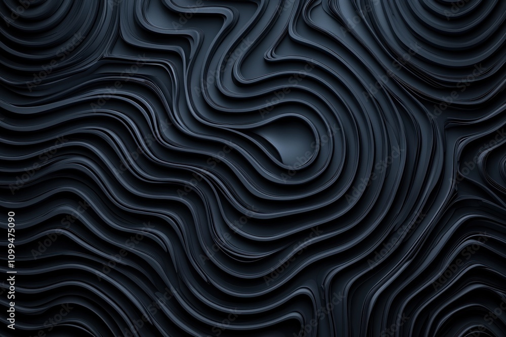 Fototapeta premium Fluid dynamics art abstract creation digital medium dark palette close-up view contemporary design inspiration