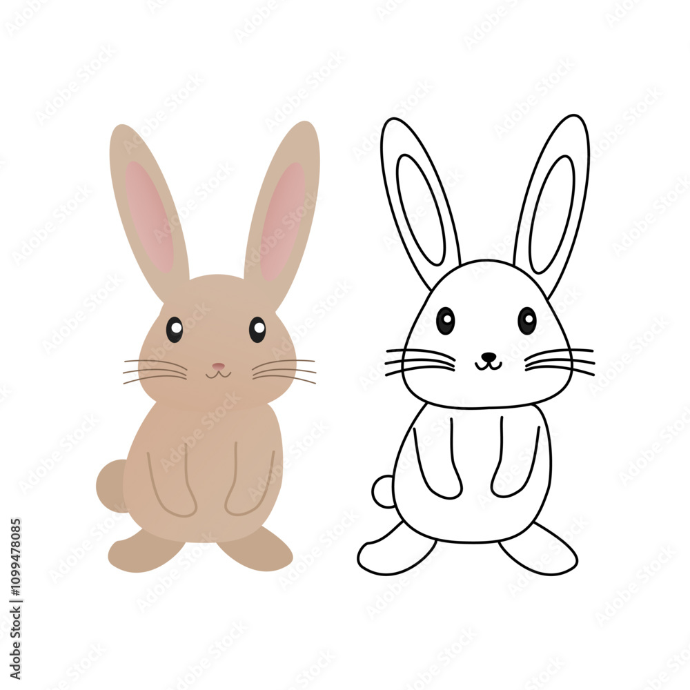 Obraz premium easter bunny colouring book