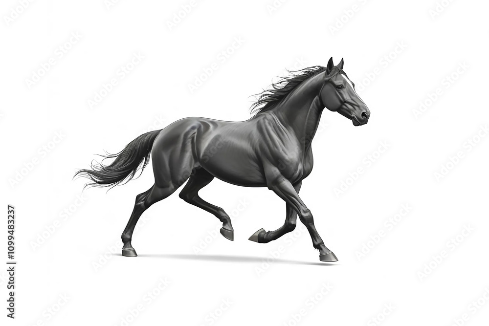 Fototapeta premium running horse isolated on white background