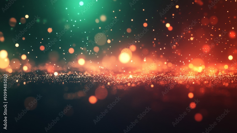 Obraz premium Glittering Lights Sparkle Across Dark Background