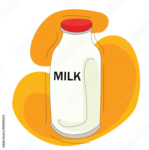milk in a bottle. milk bottle icon