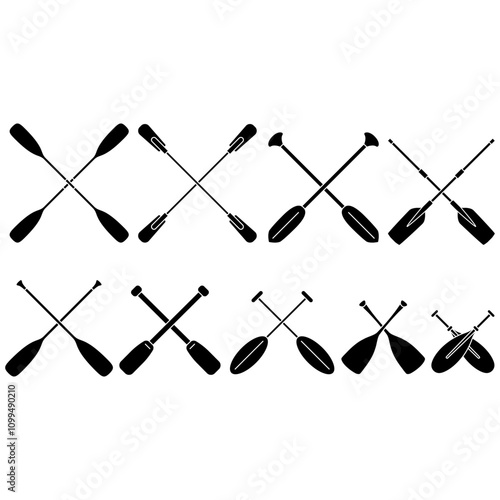 Paddle icon vector set. Oar illustration sign collection. Rowing symbol or logo.