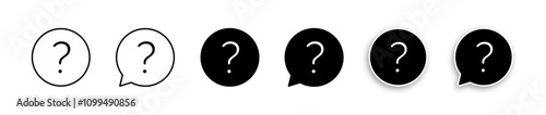 Question mark icon set. Help, faq, chat, customer support symbol. Vector illustration